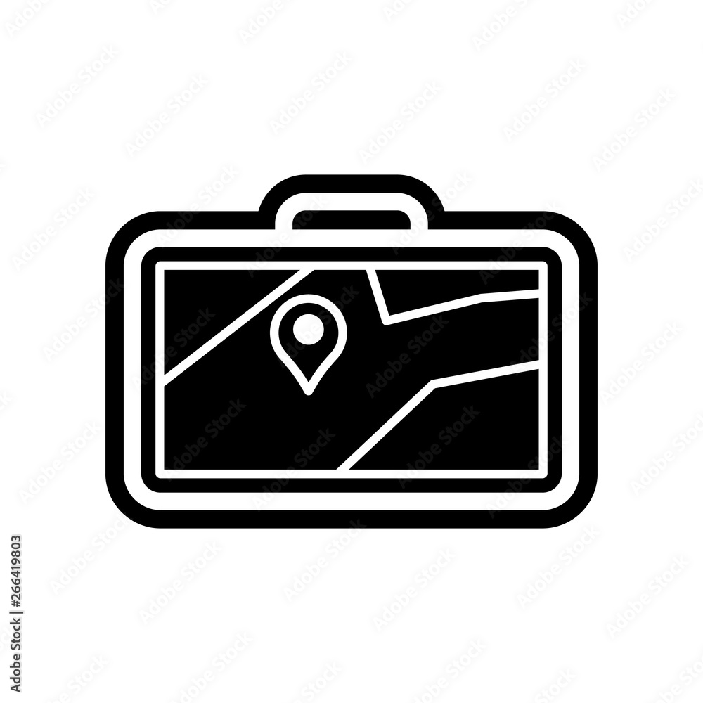Aufkleber pin on navigator screen icon. element of navigation for mobile concept and web apps icon. glyph, fla