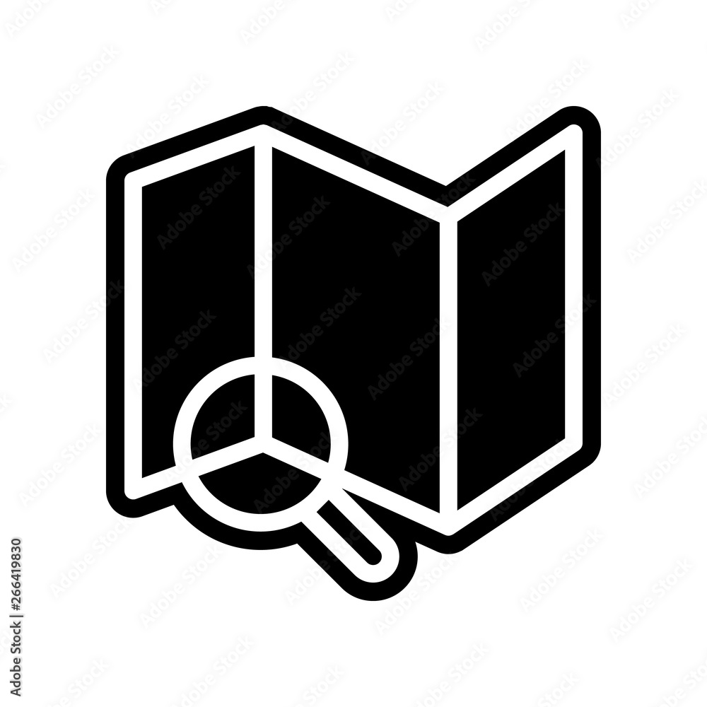 Aufkleber magnifier on the expanded map icon. element of navigation for mobile concept and web apps icon. glyp