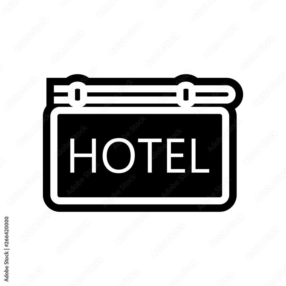 Poster hotel sign icon. element of navigation for mobile concept and web apps icon. glyph, flat icon for we