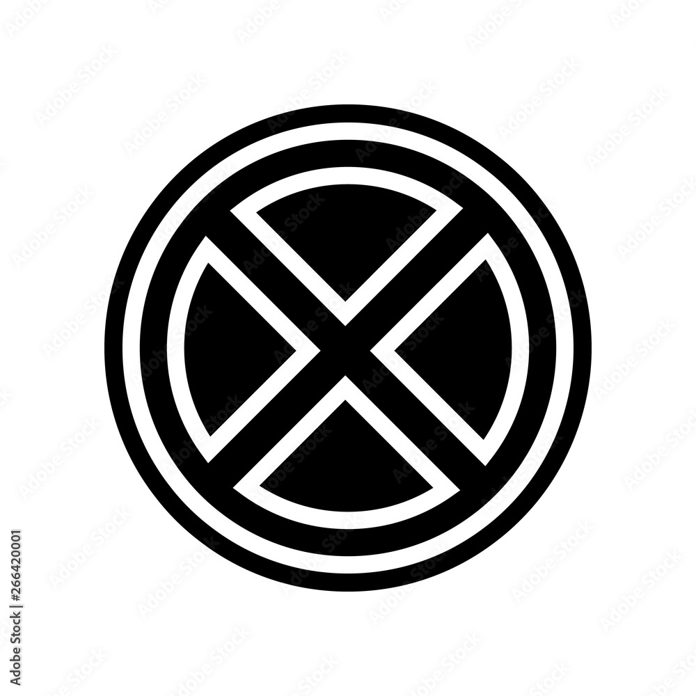 Poster road prohibition sign icon. element of navigation for mobile concept and web apps icon. glyph, flat 