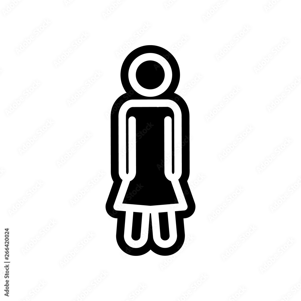 Poster female icon. element of navigation for mobile concept and web apps icon. glyph, flat icon for websit