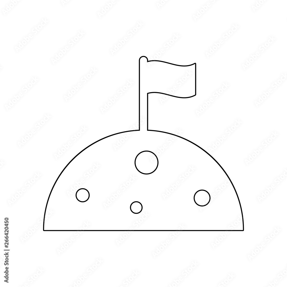 Poster moon and flag icon. element of web for mobile concept and web apps icon. outline, thin line icon for