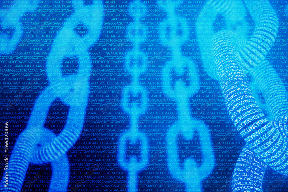 Poster abstract background with chain concept. medical blockchain. dna base pairs blockchain. adenine, thym