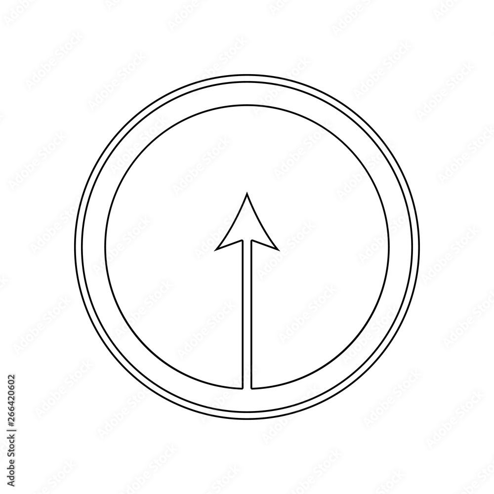 Poster arrow pointing up in a circle icon. element of web for mobile concept and web apps icon. outline, th