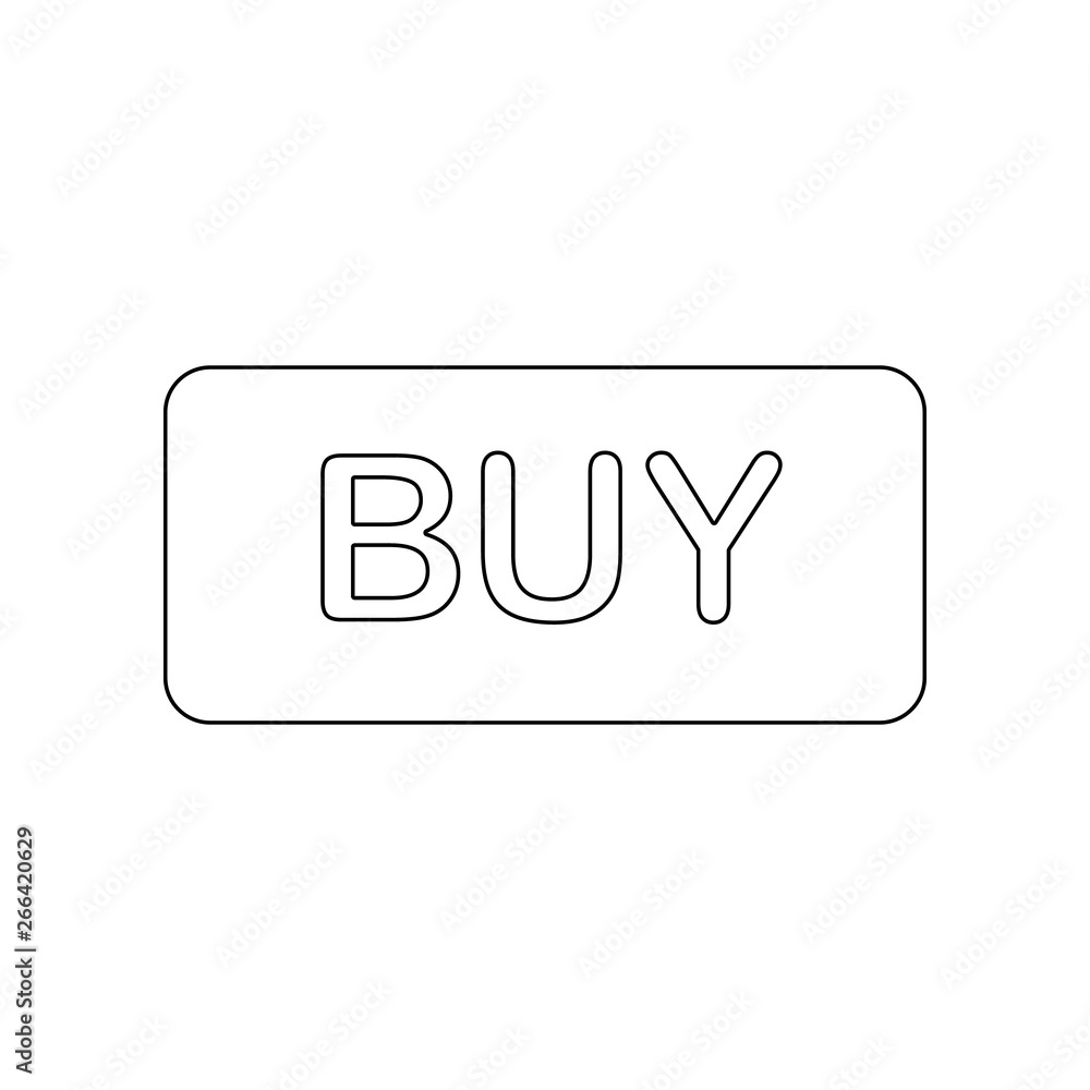 Aufkleber buy button icon. element of web for mobile concept and web apps icon. outline, thin line icon for we