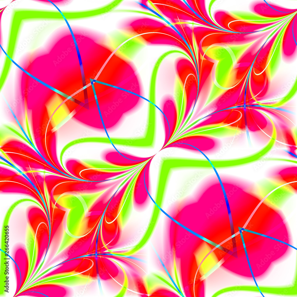 Poster seamless abstract pattern. fractal generated by competrom. spiral on white background. abstract flow