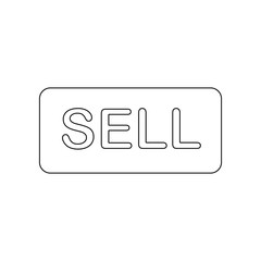 button sell icon. Element of web for mobile concept and web apps icon. Outline, thin line icon for website design and development, app development