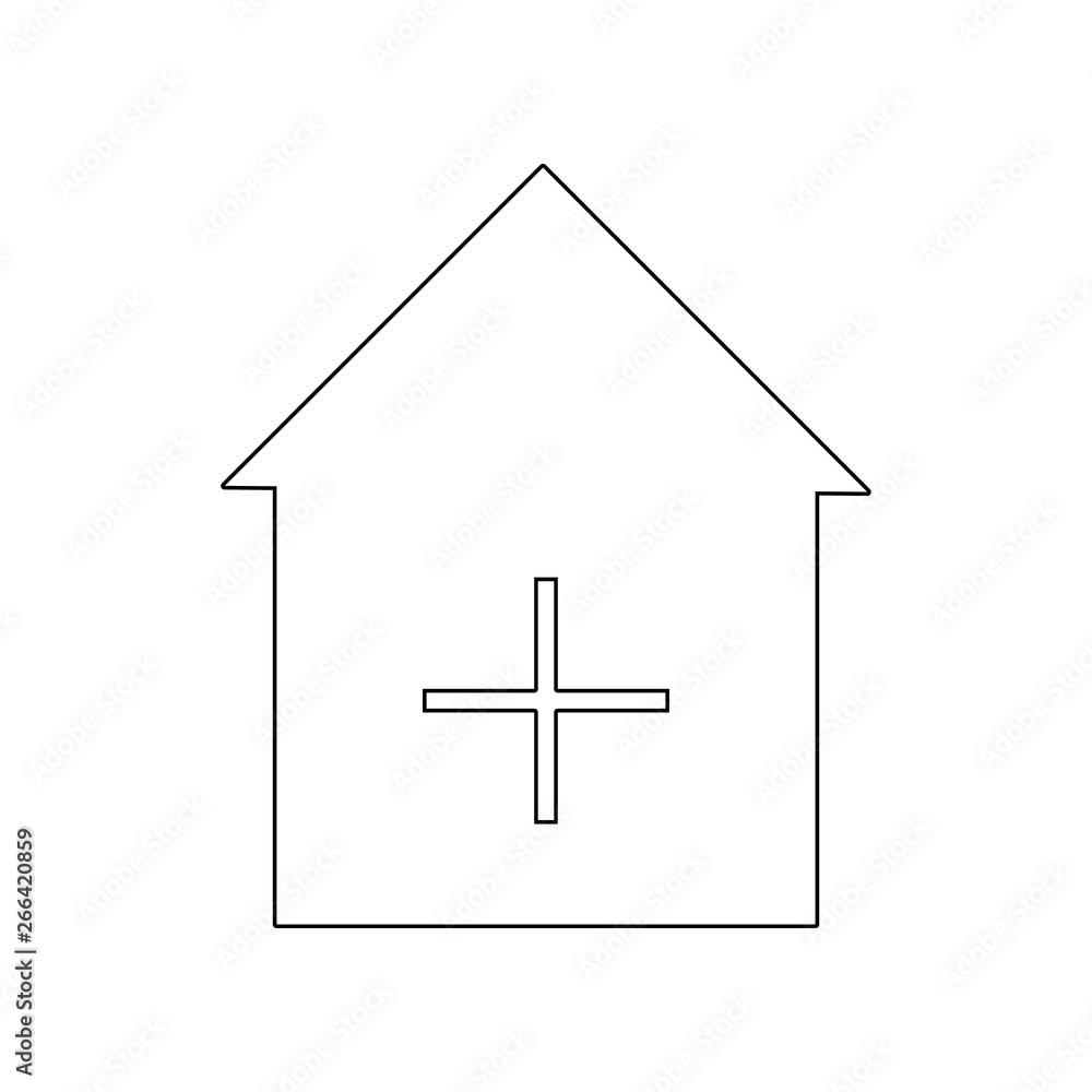 Aufkleber add a house icon. element of web for mobile concept and web apps icon. outline, thin line icon for w