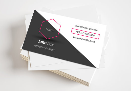 Business Card with Hexagonal Element Layout