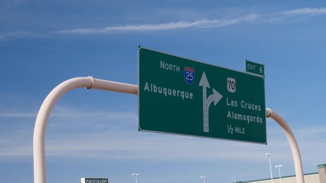 Highway sign to Albuquerque New Mexico