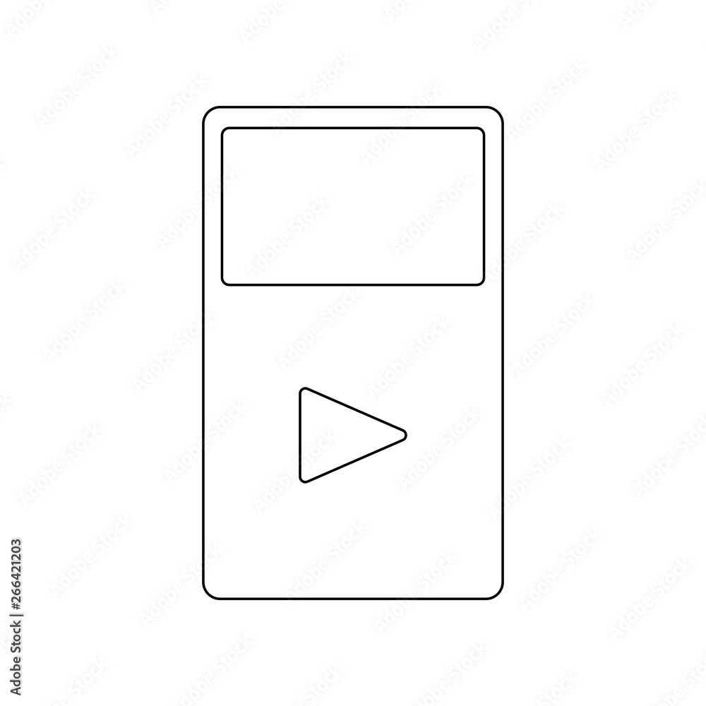Aufkleber music player icon. element of web for mobile concept and web apps icon. outline, thin line icon for 