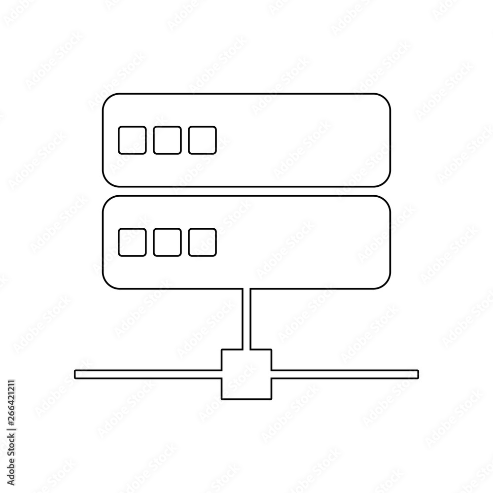 Aufkleber server icon. element of web for mobile concept and web apps icon. outline, thin line icon for websit