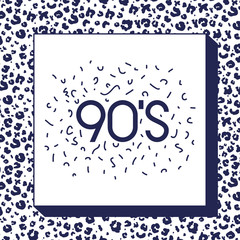 animal print pattern ninetys style with number 90