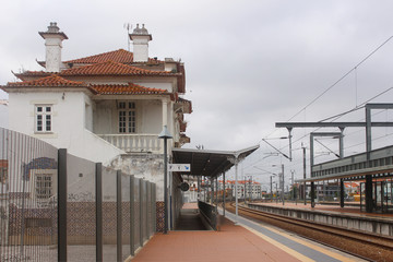 View from the new Aveiro Train Station to the old Aveiro Railway station.