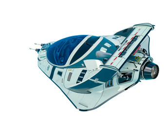 small space ship in a white background © DM7