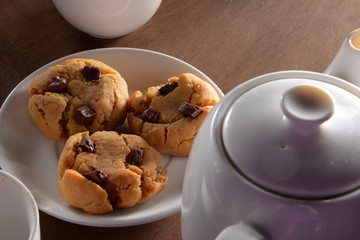 chocolate chip cookies and coffee