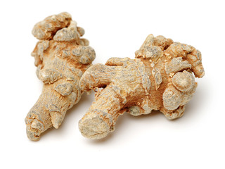 Notoginseng, Chinese traditional medicine on white background