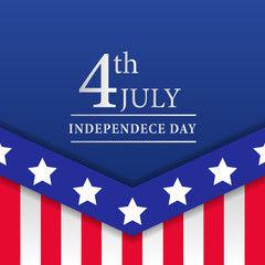 4th july american independence day flyer template with flag