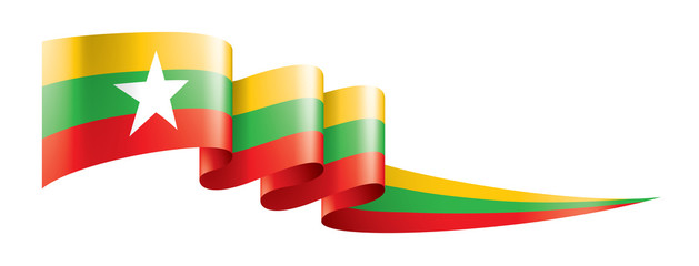 Myanmar flag, vector illustration on a white background