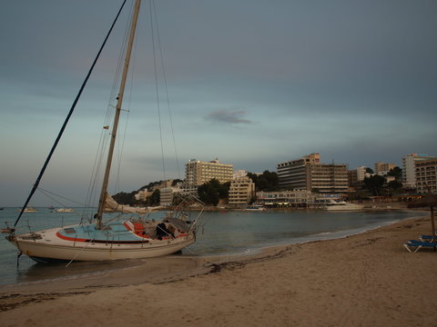 Boat on Palma Nova Beach