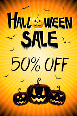 Halloween sale banner -50% - advertisement