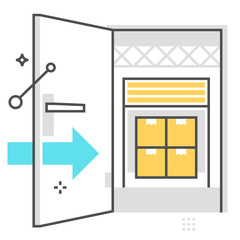 Interior unit related, color line, vector icon for application and website development. The flat icon can be used as an illustration, background concept, graphics design, sign and symbol.