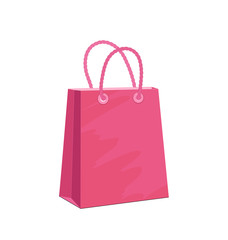 Pink shopping bag, paper bag,  advertisement background, Vector illustration isolated on white background