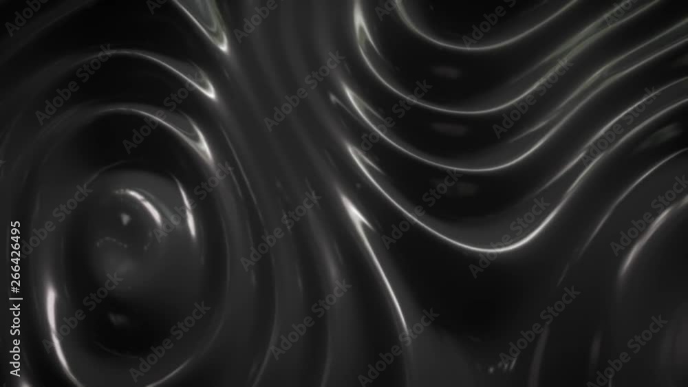 Poster wavy dynamic surface. abstract background with black wave ripples. motion design template. 3d loop a