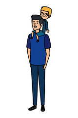 young father with son characters