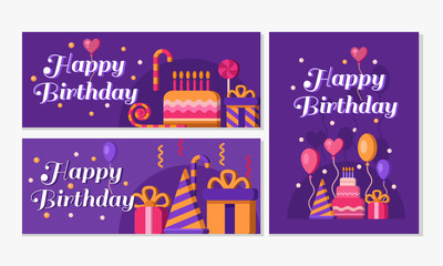 Happy birthday banners collection.