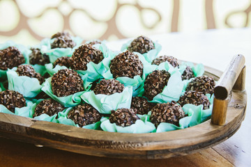 Wedding decoration with sweet, candy, confection, sugar