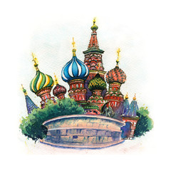 Obraz premium Cathedral of Vasily the Blessed, Moscow, Russia