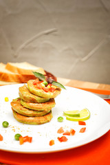 Vegetable fritters of zucchini
