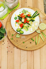 Homemade summer salad, cooking at home