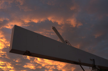 The sky above the pier at sunset.