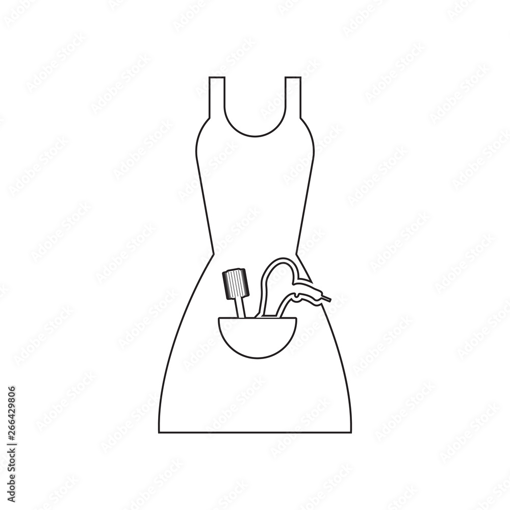 Poster apron of the stylist icon. element of beauty salon for mobile concept and web apps icon. outline, th