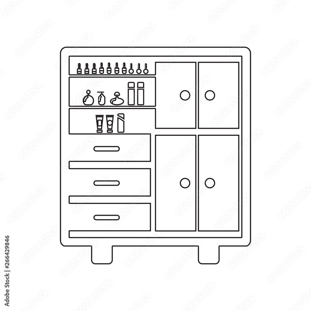 Poster a shelf in a beauty salon icon. element of beauty salon for mobile concept and web apps icon. outlin