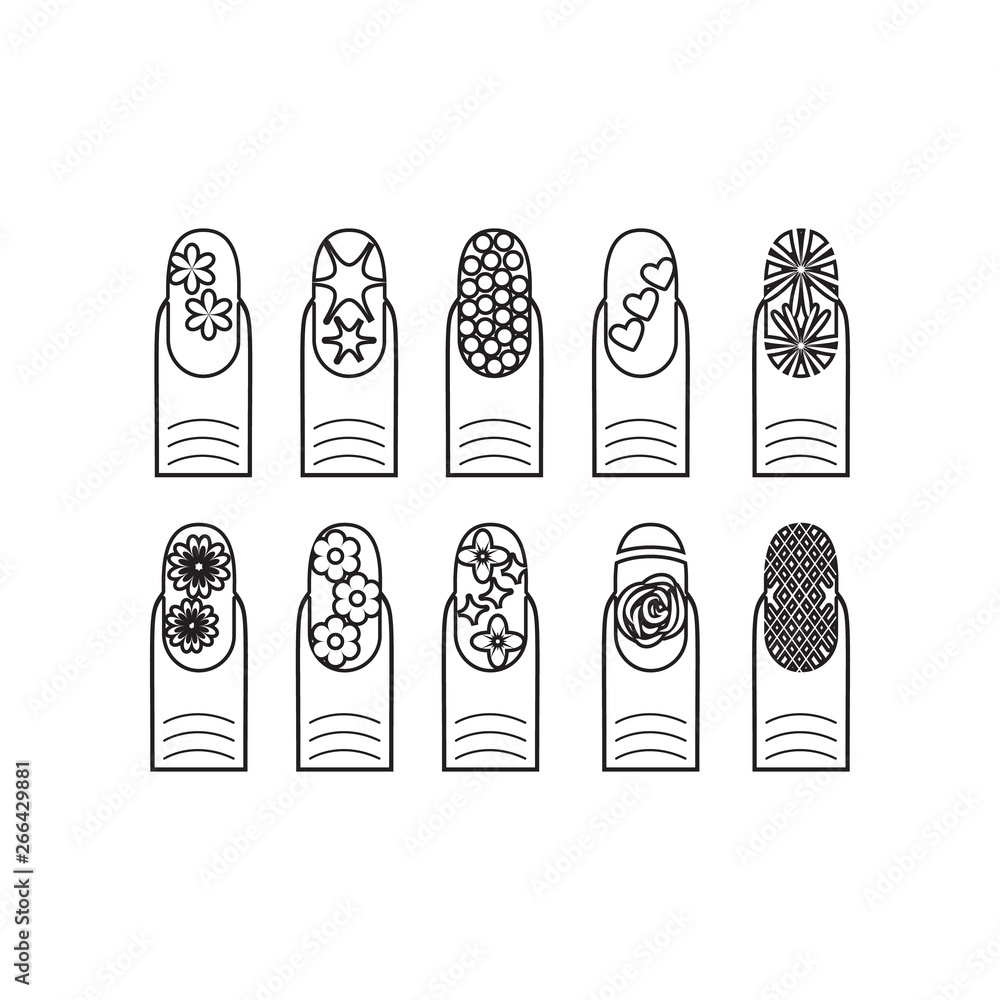 Aufkleber manicure on the fingers icon. element of beauty salon for mobile concept and web apps icon. outline,