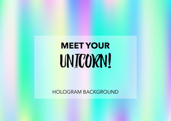 Magic Hologram Lights Vector Background. Soft Trendy Tender Pearlescent Rainbow Overlay. Rainbow Holographic Princess, Fairytale, Cute Girlie Paper. Unicorn Fairy Tale Rainbow Glitch Hologram Gradient
