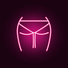 female buttocks neon icon. Elements of body parts set. Simple icon for websites, web design, mobile app, info graphics