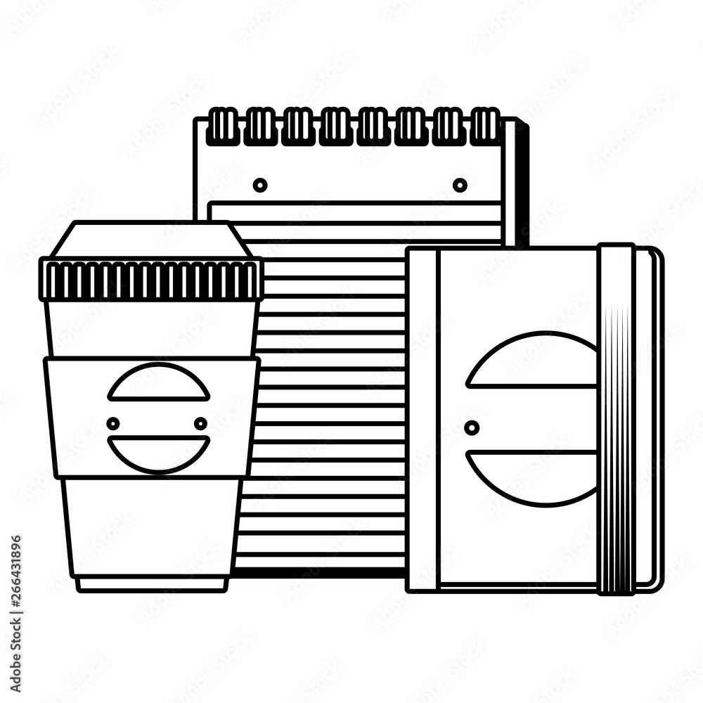 Poster plastic container and notepad and book with company emblem