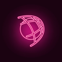 Soccer ball in net neon icon. Elements of Championship 2018 set. Simple icon for websites, web design, mobile app, info graphics