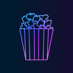 Popcorn line nolan icon. Simple thin line, outline vector of Amusement icons for UI and UX, website or mobile application