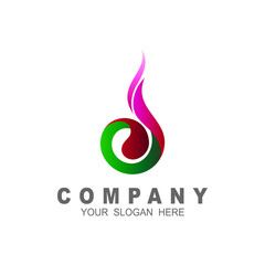 fire logo with letter d initial logo template, fire, letter d, and danger icon