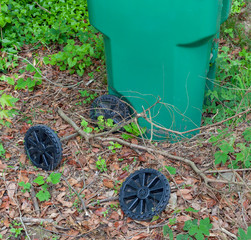 Major frustration. Wheels are always falling off my plastic garbage receptical. 