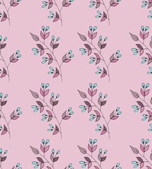 Floral pattern in abstract style on  background. Romantic floral design. Modern summer spring print design. Seamless vintage background.