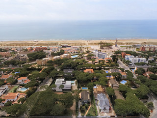 Aerial view in residential area of Barcelona. Castelldefels. Spain.