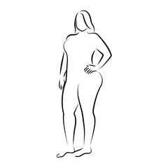 isolated outline of a beauty woman - Vector