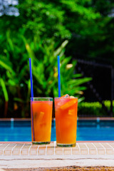 Multivitamin cocktail at a pool party