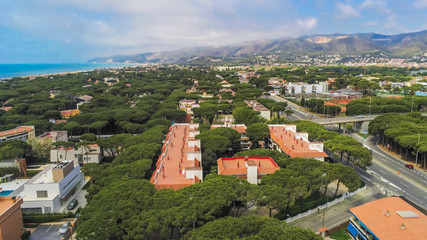 Aerial view in residential area of Barcelona. Castelldefels. Spain.